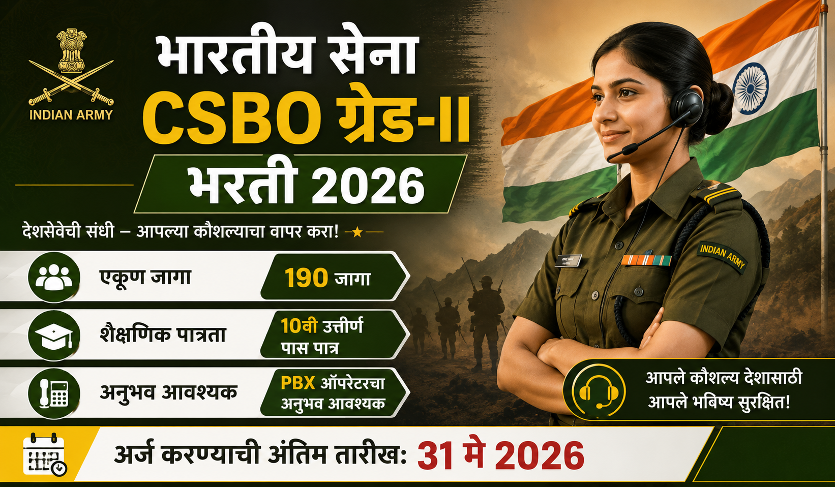 Indian Army CSBO Bharti 2026